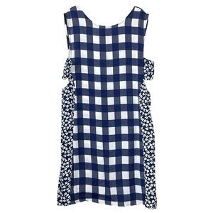 ASOS Gingham Buffalo Plaid Floral Open Sides Dress Blue White Size US 6 UK 10